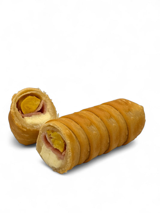 Tequeño XXL de Plátano con bacon y queso gouda